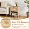 Rattan End Table Duo Nightstands with Storage Drawer and Shelf